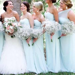 Davids Bridal F15555 Strapless Chiffon Size 2 Mint